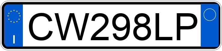 Numer rejestracyjny CW298LP posiada FIAT Panda 2a serie