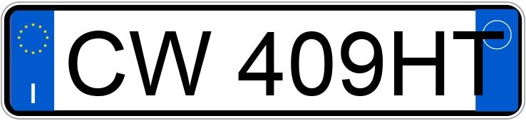 Numer rejestracyjny CW409HT posiada BMW Serie 1