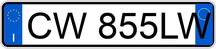 Numer rejestracyjny CW855LW posiada lancia y lancia