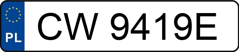 Numer rejestracyjny CW 9419E posiada HONDA JAZZ - CW9419E