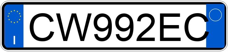 Numer rejestracyjny CW992EC posiada FIAT Panda 2a serie