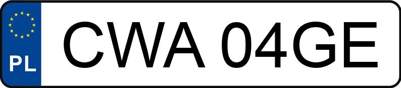Numer rejestracyjny CWA 04GE posiada LONGJIA EXACTLY 50 LJ50QT-K - CWA04GE Numer rejestracyjny CWA 04GE posiada LONGJIA EXACTLY 50 LJ50QT-K - CWA04GE