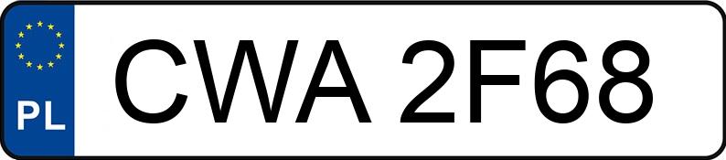 Numer rejestracyjny CWA 2F68 posiada AUDI 80 2.0 Kat. B4 80 2.0 Kat. B4 - CWA2F68