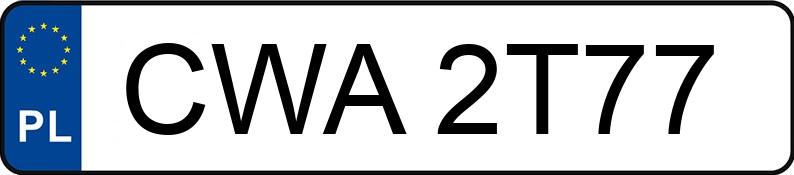 Numer rejestracyjny CWA 2T77 posiada VOLKSWAGEN Touran NF 1.5 TSI MR`16 E6d Highline DSG - CWA2T77