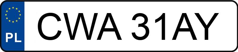 Numer rejestracyjny CWA 31AY posiada VOLKSWAGEN POLO 1,4 KAT. - CWA31AY