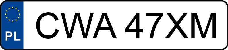 Numer rejestracyjny CWA 47XM posiada MITSUBISHI CARISMA - CWA47XM