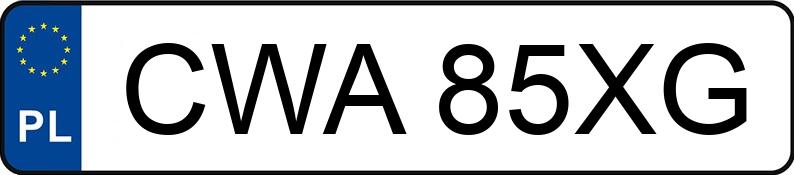 Numer rejestracyjny CWA 85XG posiada SKODA SUPERB - CWA85XG