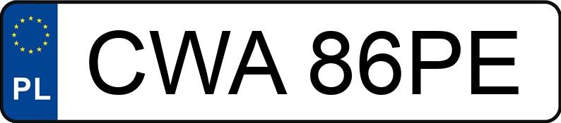 Numer rejestracyjny CWA 86PE posiada OPEL CORSA-C - CWA86PE