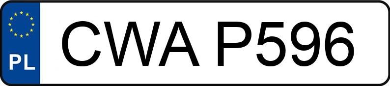 Numer rejestracyjny CWA P596 posiada AUDI 100 1.8 Kat. MR`88 44 100 1.8 Kat. MR`88 44 - CWAP596