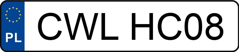 Numer rejestracyjny CWL HC08 posiada HONDA PRELUDE 2.0 KAT - CWLHC08