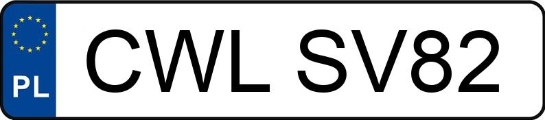 Numer rejestracyjny CWL SV82 posiada TEMA --- - CWLSV82