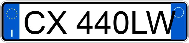 Numer rejestracyjny CX440LW posiada FIAT Panda 2a serie