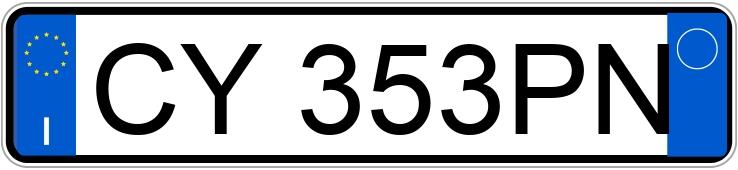 Numer rejestracyjny CY353PN posiada FIAT Multipla 2a serie