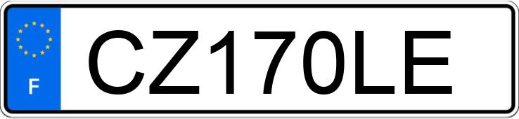 Numer rejestracyjny CZ170LE posiada RENAULT CLIO III