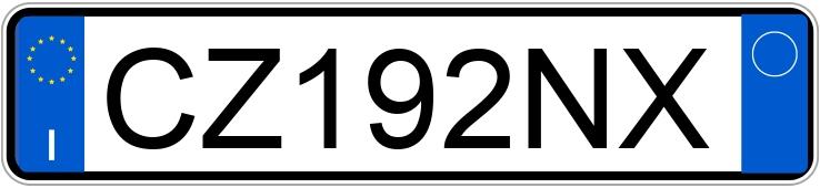 Numer rejestracyjny CZ192NX posiada SMART roadster