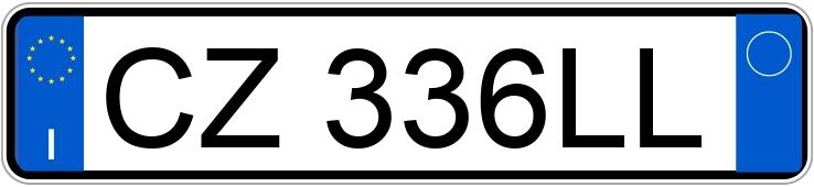 Numer rejestracyjny CZ336LL posiada  