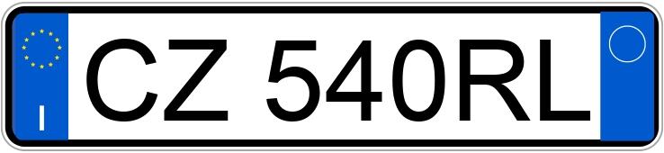 Numer rejestracyjny CZ540RL posiada AUDI 80-90-Cabrio