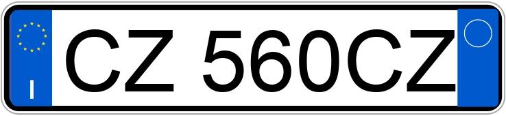 Numer rejestracyjny CZ560CZ posiada FIAT Panda 2a serie