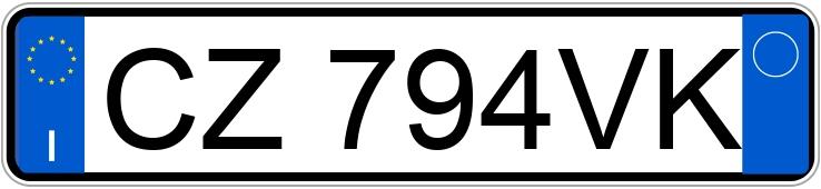 Numer rejestracyjny CZ794VK posiada FIAT Grande Punto