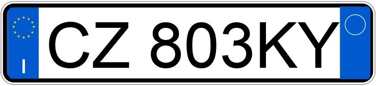 Numer rejestracyjny CZ803KY posiada RENAULT 5