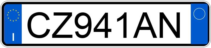 Numer rejestracyjny CZ941AN posiada PEUGEOT 206