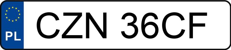 Numer rejestracyjny CZN 36CF posiada TOYOTA COROLLA 1.6 KAT - CZN36CF