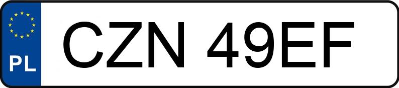 Numer rejestracyjny CZN 49EF posiada AUDI 80 2.0 KAT - CZN49EF