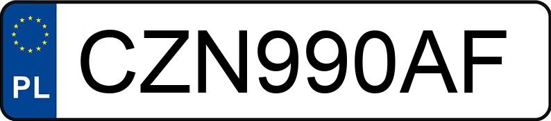Numer rejestracyjny CZN 990AF posiada JAGUAR F-PACE - CZN990AF