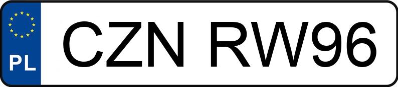 Numer rejestracyjny CZN RW96 posiada AUDI A4 2.0 Kat. MR`05 E4 8E A4 2.0 Kat. MR`05 E4 8E - CZNRW96