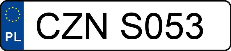 Numer rejestracyjny CZN S053 posiada VOLKSWAGEN GOLF 19E - CZNS053