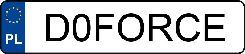 Numer rejestracyjny D0FORCE posiada BMW M6