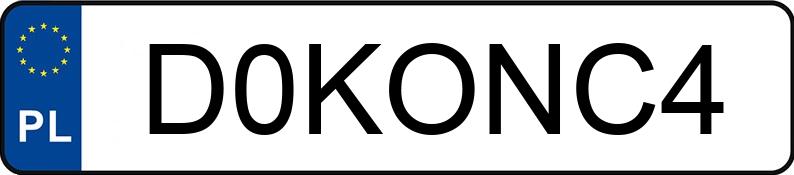 Numer rejestracyjny D0KONC4 posiada AUDI A3