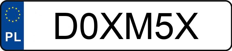 Numer rejestracyjny D0XM5X posiada BMW M5