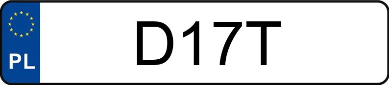 Numer rejestracyjny D17T posiada ACURA RSX