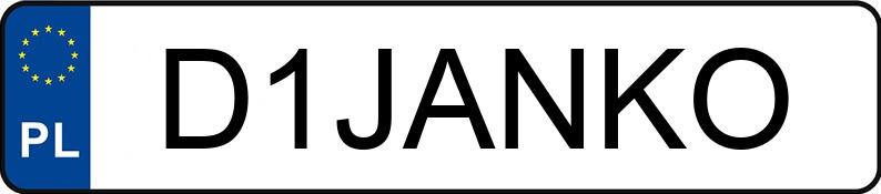 Numer rejestracyjny D1JANKO posiada VOLKSWAGEN GOLF