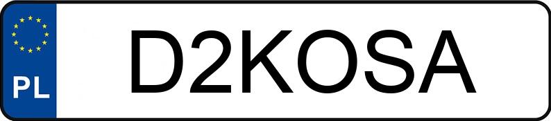 Numer rejestracyjny D2KOSA posiada BMW Enduro R 1200 GS