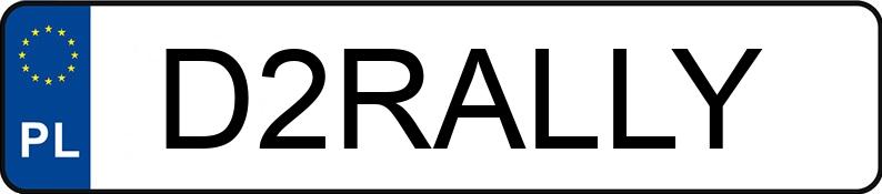 Numer rejestracyjny D2RALLY posiada TOYOTA TOYOTA GR YARIS