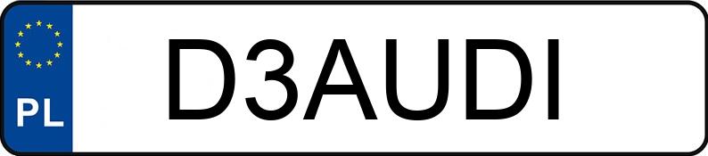 Numer rejestracyjny D3AUDI posiada AUDI A6 Numer rejestracyjny D3AUDI posiada AUDI A6