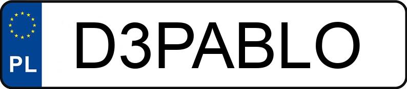 Numer rejestracyjny D3PABLO posiada AUDI A3 2.0 TDi DPF MR`12 E5 8V clean diesel Ambiente Numer rejestracyjny D3PABLO posiada AUDI A3 2.0 TDi DPF MR`12 E5 8V clean diesel Ambiente