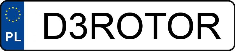 Numer rejestracyjny D3ROTOR posiada RENAULT TRAFIC Numer rejestracyjny D3ROTOR posiada RENAULT TRAFIC