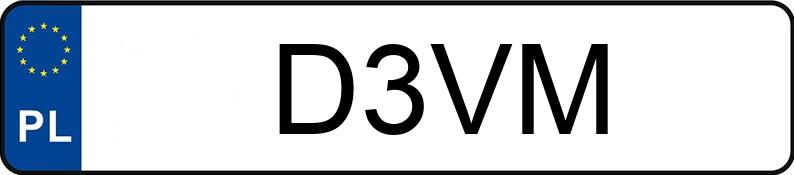 Numer rejestracyjny D3VM posiada DODGE Challenger MR`19 RT