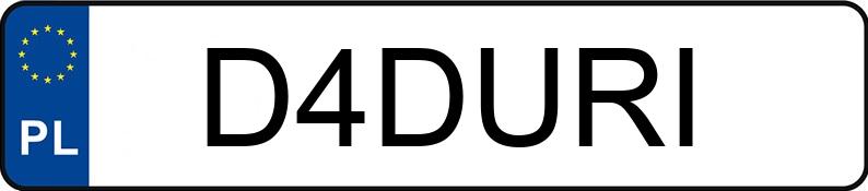 Numer rejestracyjny D4DURI posiada BMW 320D