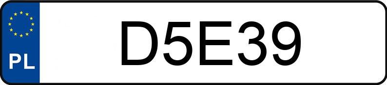 Numer rejestracyjny D5E39 posiada BMW 520i Kat. MR`01 E39 520i Kat. MR`01 E39