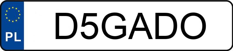 Numer rejestracyjny D5GADO posiada AUDI A5