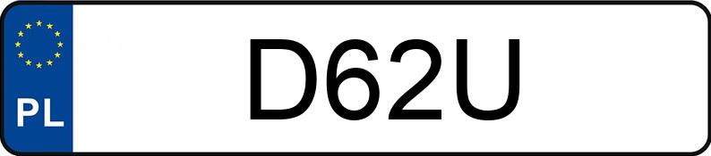 Numer rejestracyjny D62U posiada BMW 730 Diesel Kat. E38 Aut.