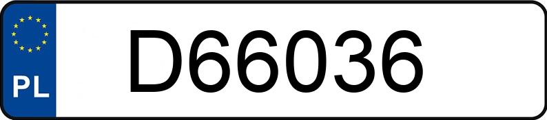 Numer rejestracyjny D66036 posiada PEUGEOT 206