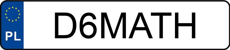 Numer rejestracyjny D6MATH posiada FORD Mustang 2.3 EcoBoost MR`15 E6 Mustang 2.3 EcoBoost MR`15 E6