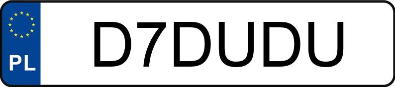Numer rejestracyjny D7DUDU posiada AUDI A4