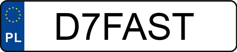 Numer rejestracyjny D7FAST posiada BMW 525