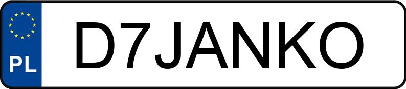 Numer rejestracyjny D7JANKO posiada TOYOTA Corolla 1.6 MR`19 E6 Comfort